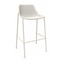 Tabouret haut ROUND de Emu, Blanc mat
