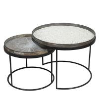 Set de tables basses ROUND TRAY, 2 Tailles et 2 hauteurs 