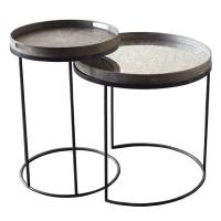 Set Round Tray tables hautes de Ethnicraft Accessories, H.66/57