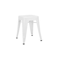 Tabouret bas H.55 de Tolix, Finition mat, Blanc
