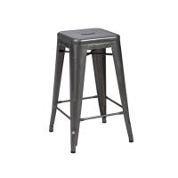 Tabouret haut H.60 de Tolix acier Gris lasuré