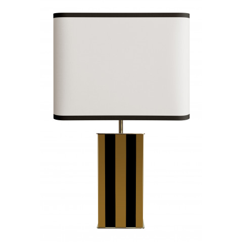 Lampe ÉLYSÉE de RED Edition, Bois laqué noir / moutarde et Laiton Lampe ÉLYSÉE de RED Edition, Bois laqué noir / moutarde et Laiton