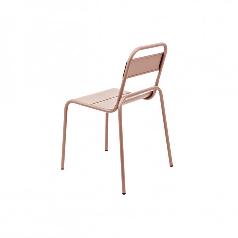 Chaise inox TILDE de Tolix, Finition mat texturé, Rose fumé