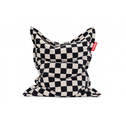Pouf ORIGINAL SLIM SLIM TEDDY CHESS de Fatboy, Black écru