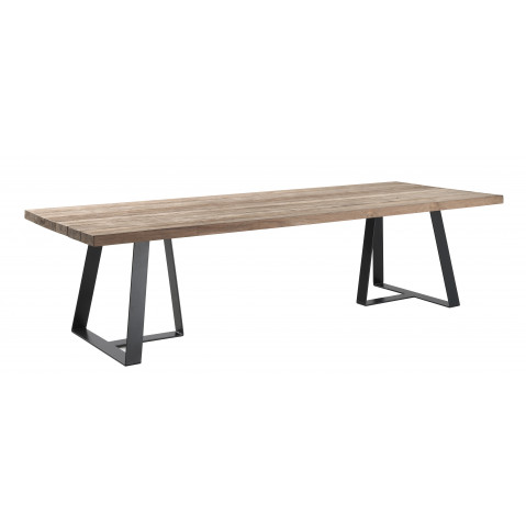 Table à manger rectangulaire FANNY, 250 x 110 cm, Teck naturel