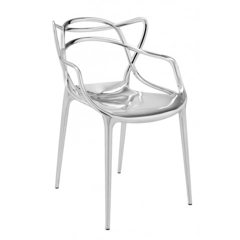Chaise MASTERS métallisée de Kartell, Chromé 