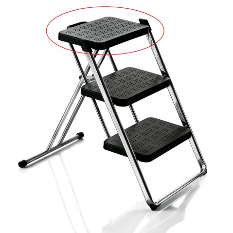 Marche de remplacement supérieure pour Escabeau pliant NUOVA STEP de Magis, Noir, Avec poignée