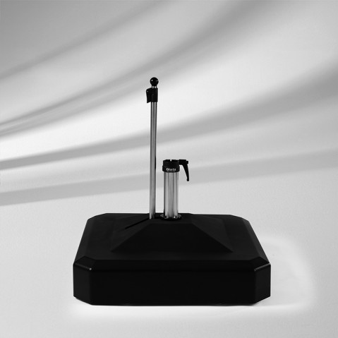 Socle à roulettes de Glatz, Avec tube de fixation Ø.35/38-39 mm, 45 Kg