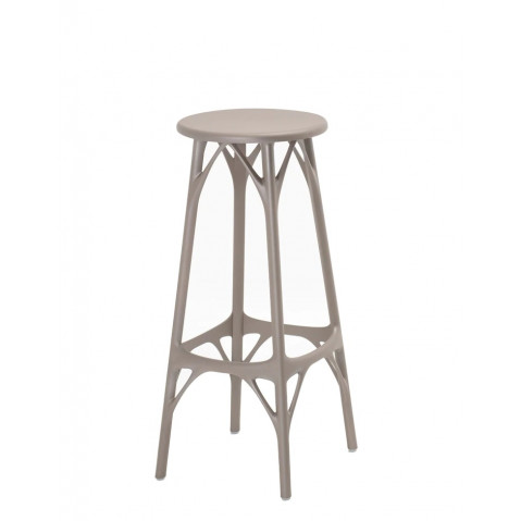 Tabouret haut A.I STOOL LIGHT de Kartell, 75 cm, Gris