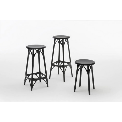 Tabouret haut A.I STOOL LIGHT de Kartell, 65 cm, Noir