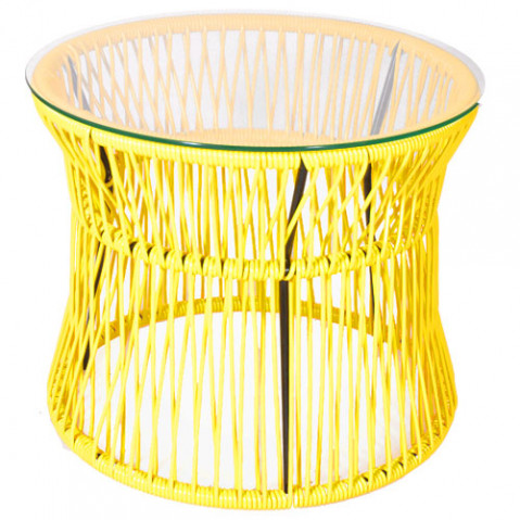 Table d'appoint ITA de Boqa, Structure noire, Jaune
