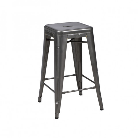 Tabouret haut H.60 de Tolix acier Gris lasuré