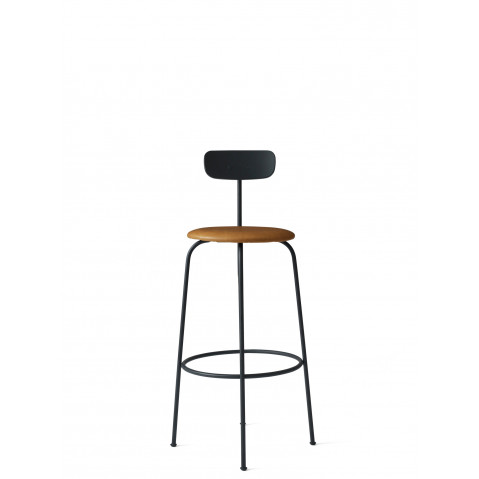 Tabouret de bar AFTEROOM de Audo Copenhagen, Cuir noir/cognac Tabouret de bar AFTEROOM de Audo Copenhagen, Cuir noir/cognac