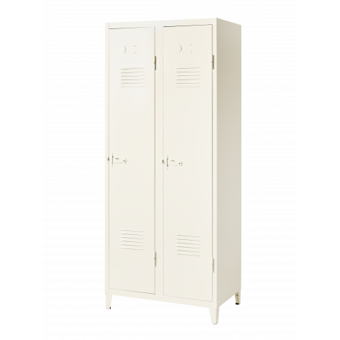 Vestiaire penderie B de Tolix, 2 casiers, Blanc perlé
